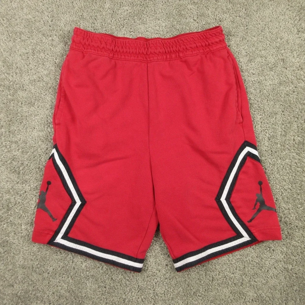 Air Jordan Shorts Mens Medium Red Jump Man Sweat Basketball Fleece Comfort 9